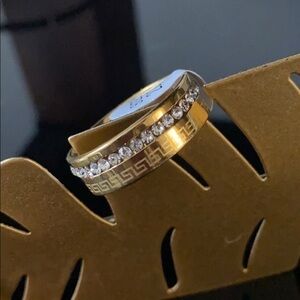 Gold tone stainless steel ring